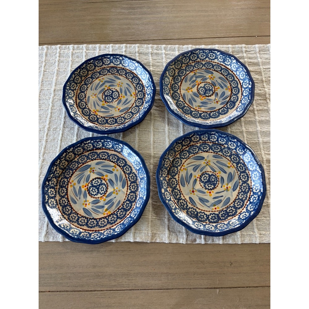 Temp-tations Old World Blue scalloped dessert plates set of 4 7.5"